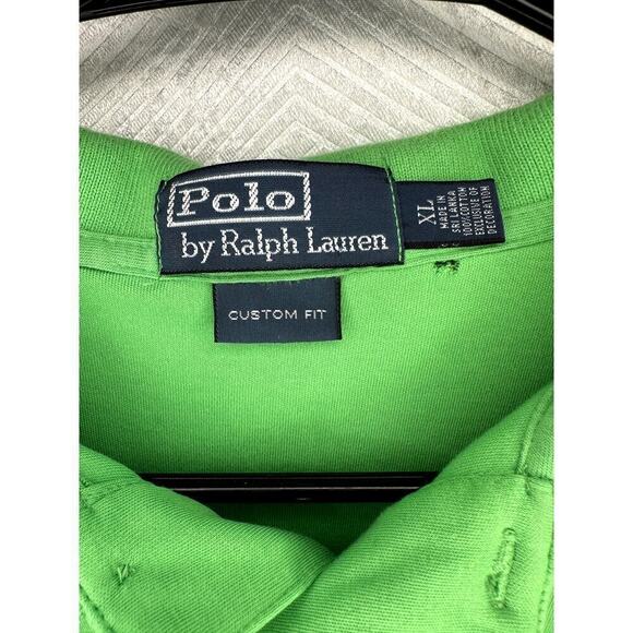 Polo Ralph Lauren Custom Fit Short Sleeve Polo Shirt Lime Bright Green Men's XL - Picture 2 of 5